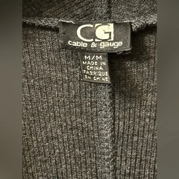 CABLE & GAUGE DARK GREY THIN KNIT VEST - Picture 2 of 16